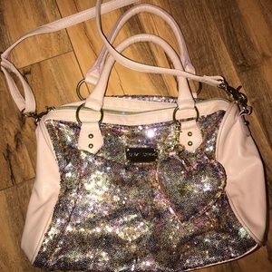 RARE Betsey Johnson Pink Sequin Fairy Satchel